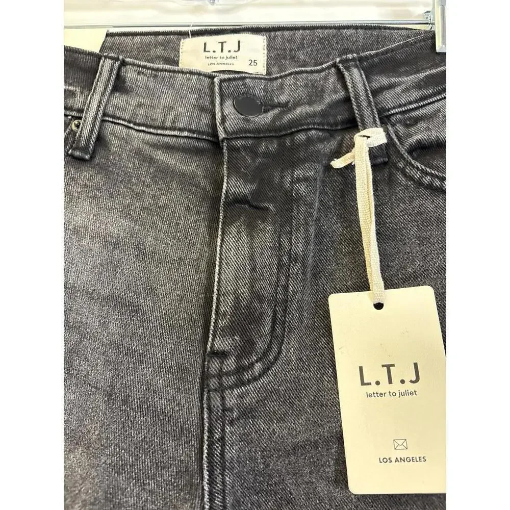 L.T.J Women's Cropped Black and Gray Two-Tone Jeans, Size 25 (308)
